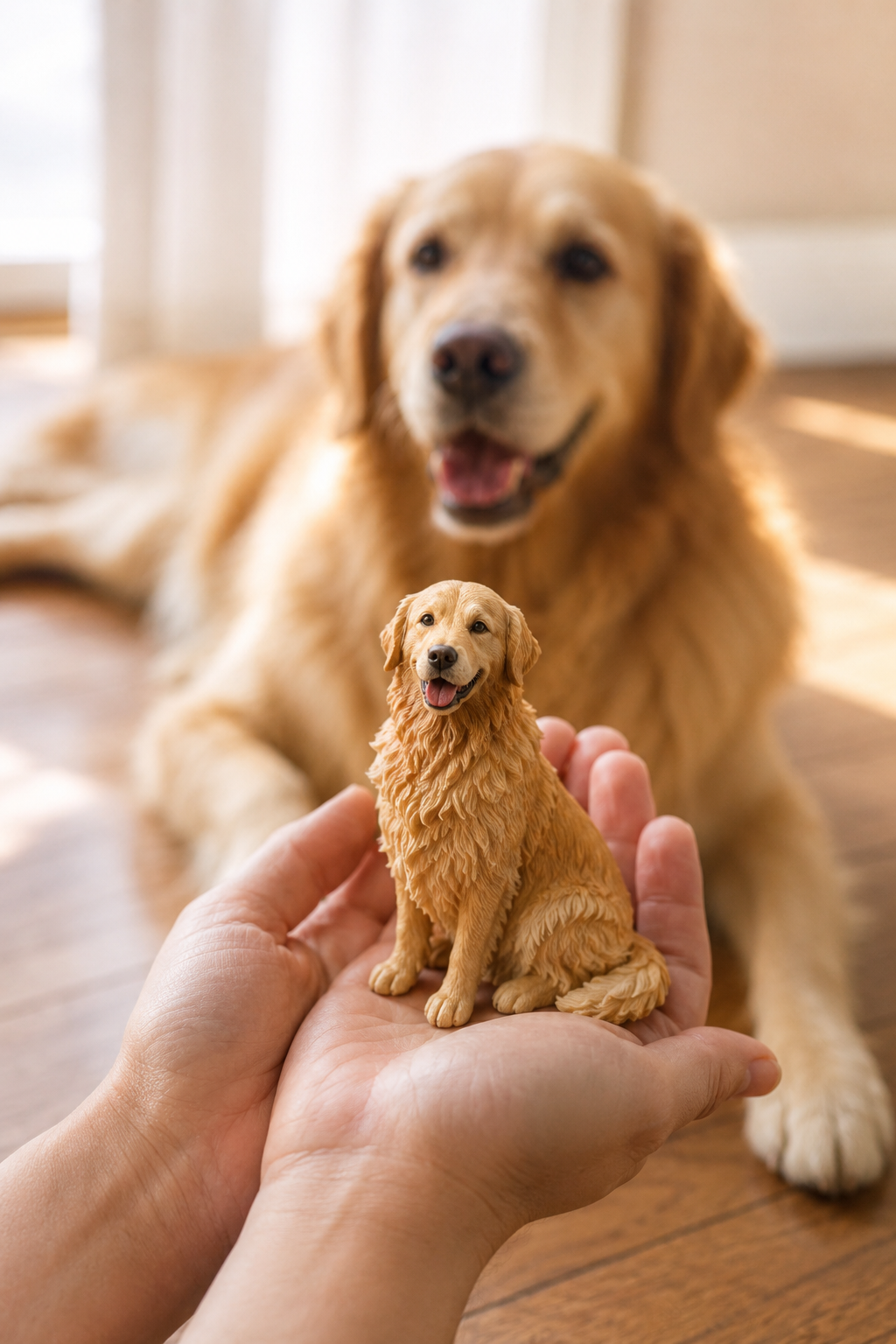 Custom 3D Realistic Pet Statue - Custom Dog & Cat Memorial Figurine