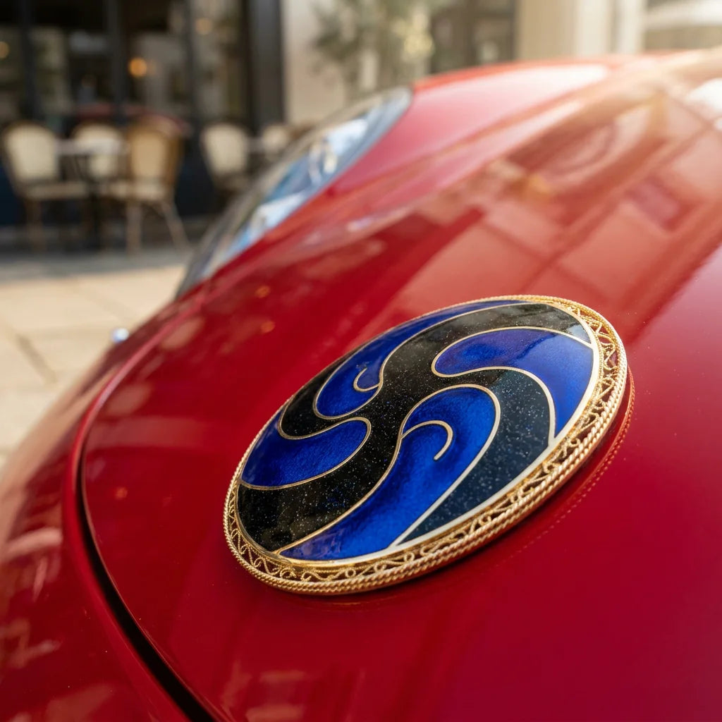 Bespoke Hand-Crafted Cloisonné Car Emblem - China's Intangible Cultural Heritage
