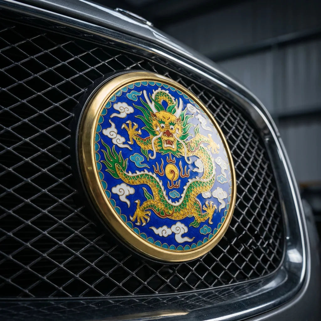Bespoke Hand-Crafted Cloisonné Car Emblem - China's Intangible Cultural Heritage