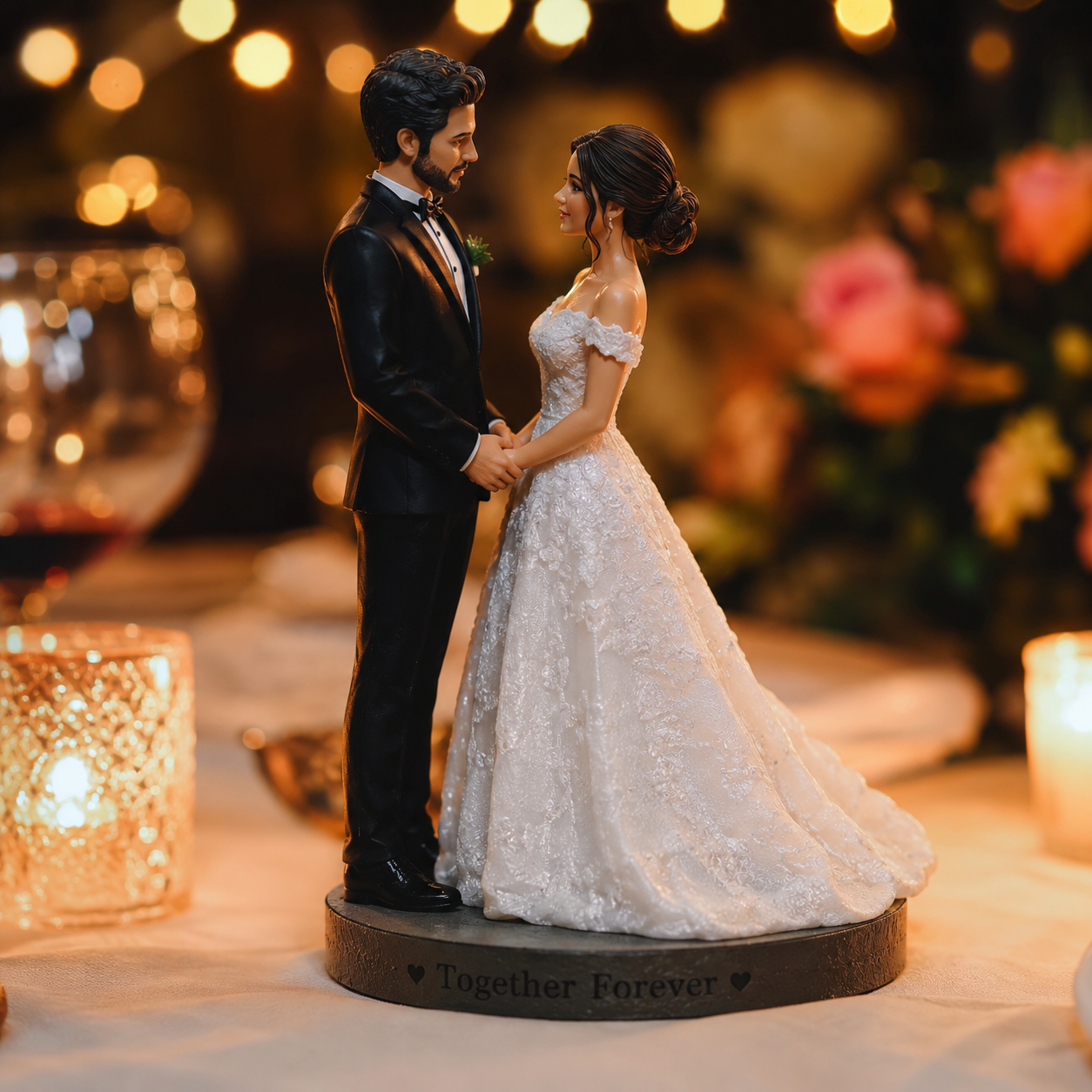 Custom 3D Printed Couple Figurine - Personalized Anniversary Gift for Two