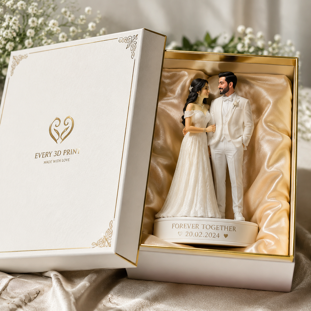 Custom 3D Printed Couple Figurine - Personalized Anniversary Gift for Two