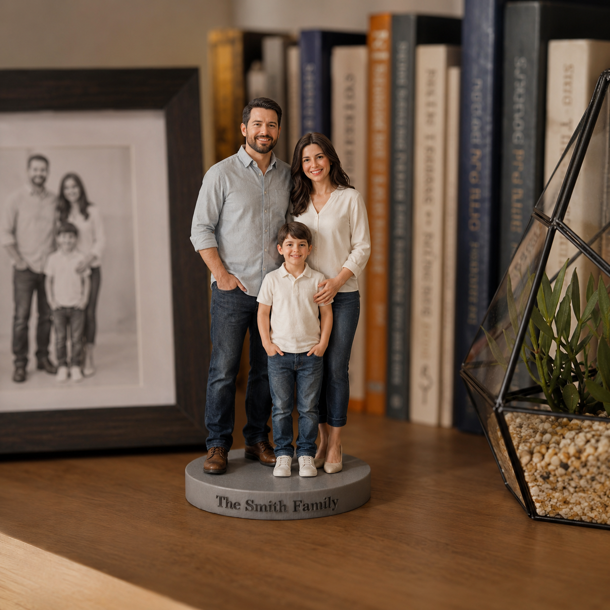 Custom 3D Printed Family Figurine - Personalized 3-4 People Keepsake