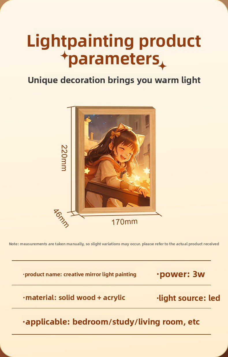 Custom Photo Light Frame - Mirror by Day, Glowing Art by Night