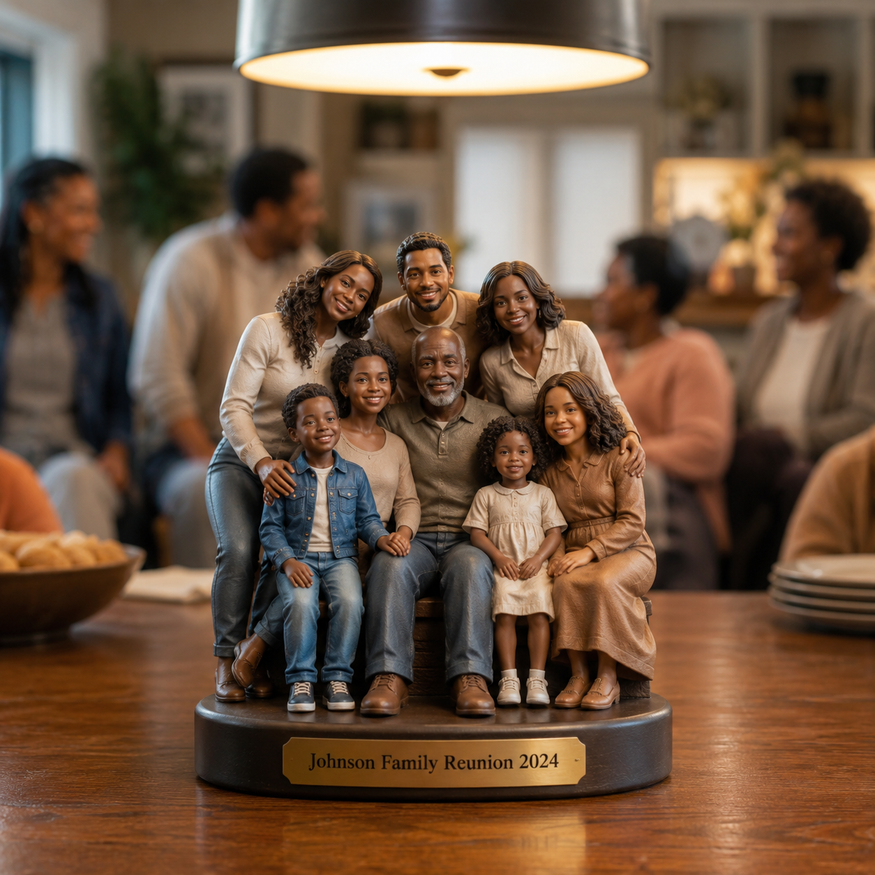 Custom 3D Printed Large Family Figurine - Personalized 5+ People Family Heirloom